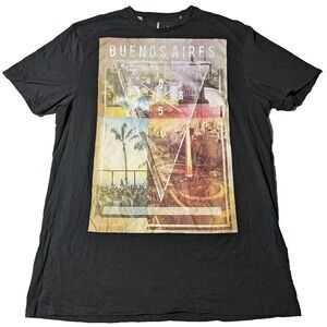 JEANS BY BUFFALO BUENOS AIRES ARGENTINA Men Big & Tall XLT Black T-Shirt NEW